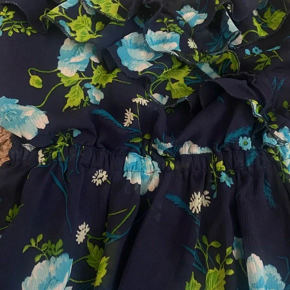 Hollister Y2k Navy Blue Floral Dress - Picture 3 of 5